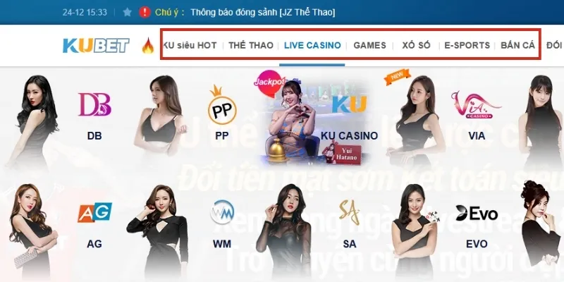 Tài khoản Kubet giúp bạn trải nghiệm các trò chơi đang có tại nhà cái